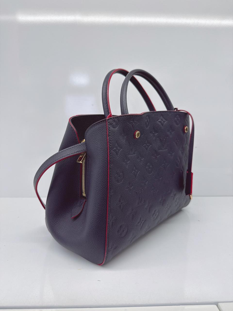 MARINE ROUGE MONOGRAM EMPREINTE LEATHER MONTAIGNE MM BAG