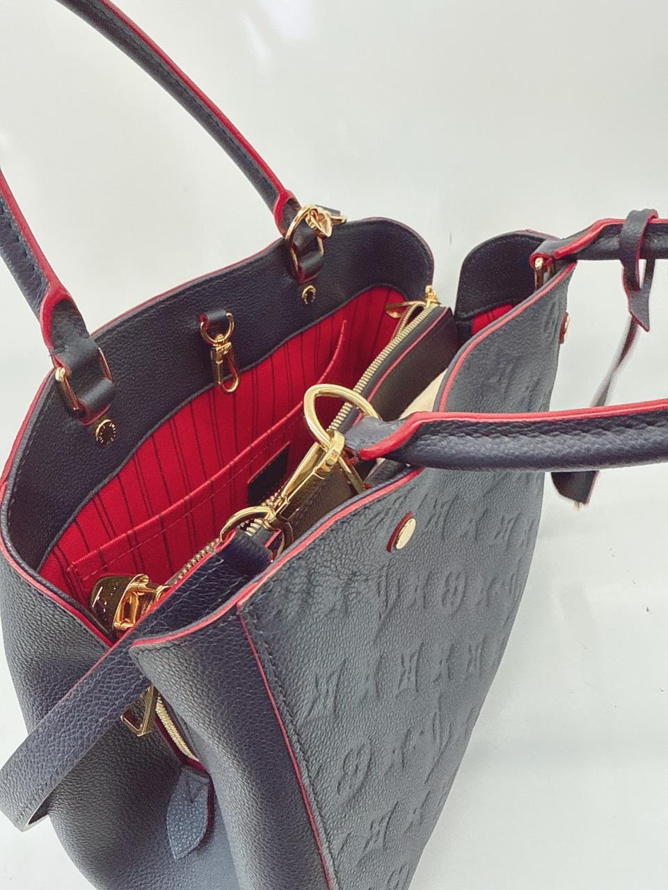 MARINE ROUGE MONOGRAM EMPREINTE LEATHER MONTAIGNE MM BAG