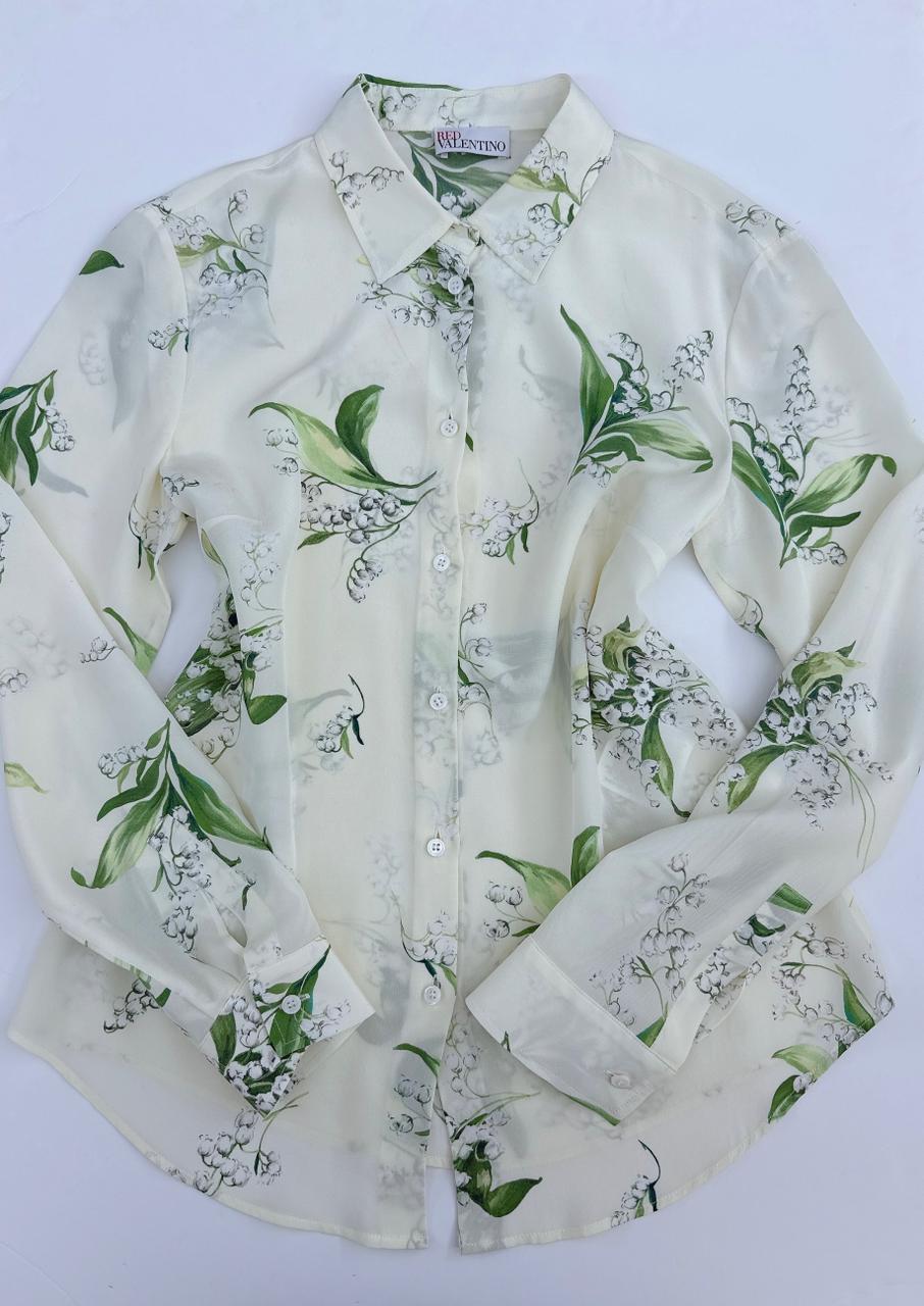 IVORY LILY FLARED TROUSERS AND SHIRT SET 38