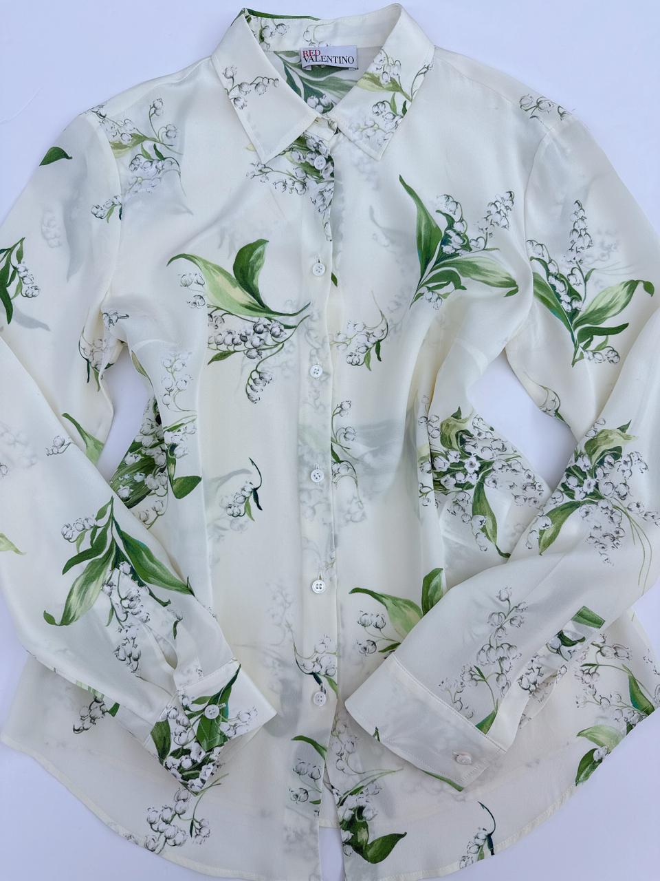 IVORY LILY FLARED TROUSERS AND SHIRT SET 38