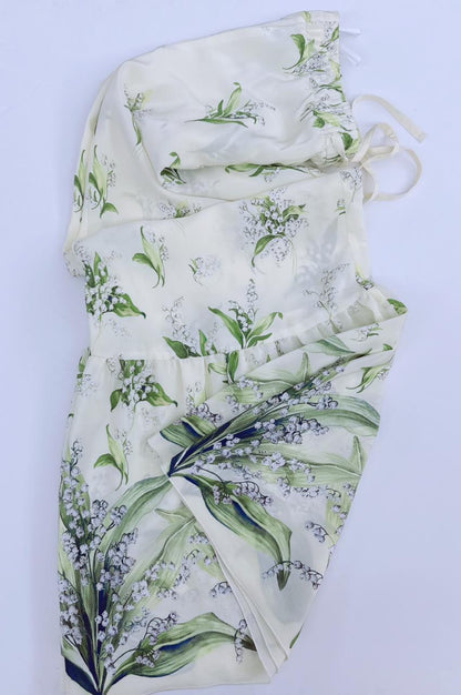 IVORY LILY FLARED TROUSERS AND SHIRT SET 38