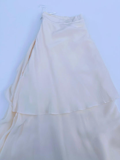 IVORY LAYERED MIDI SKIRT 40