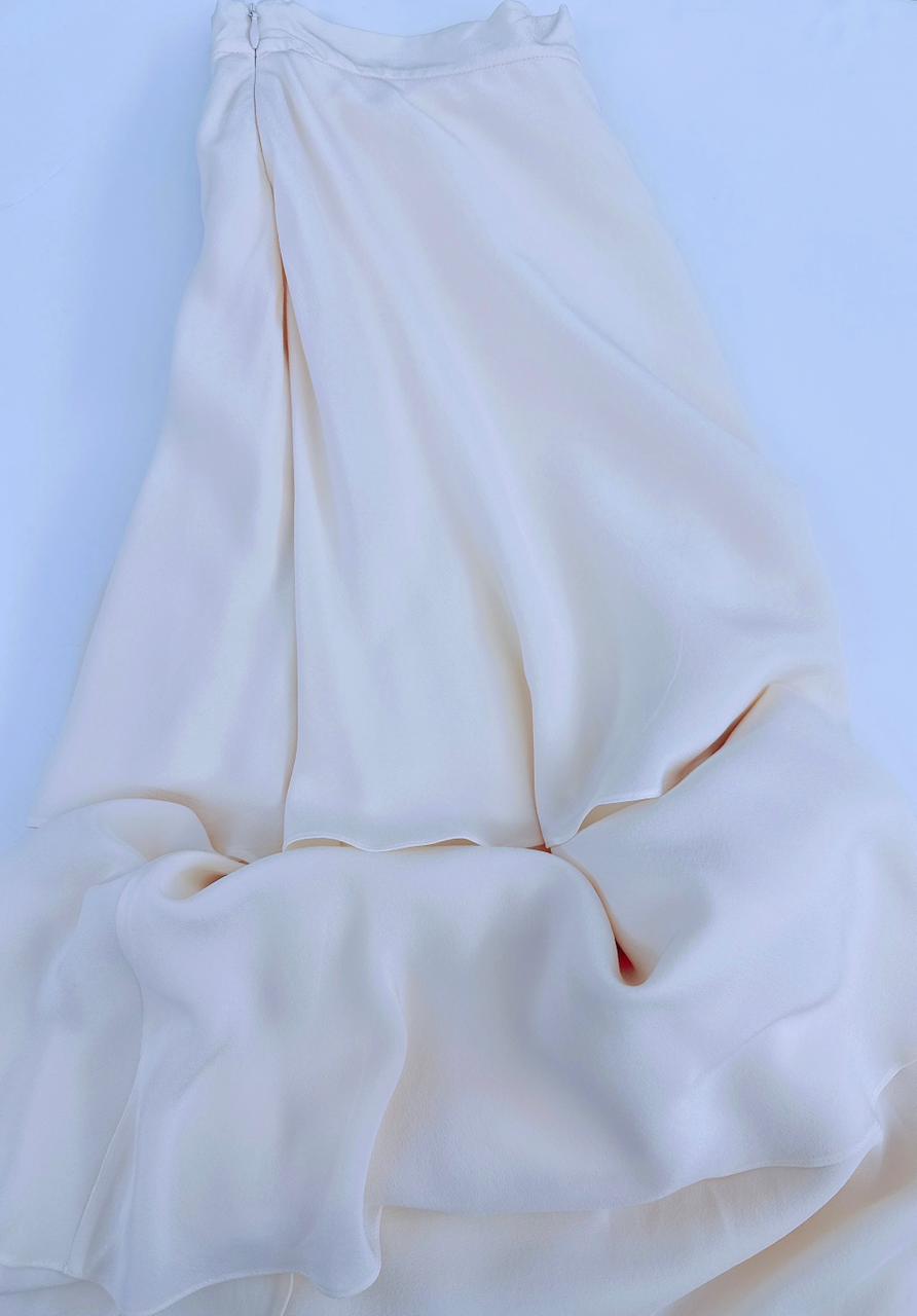IVORY LAYERED MIDI SKIRT 40