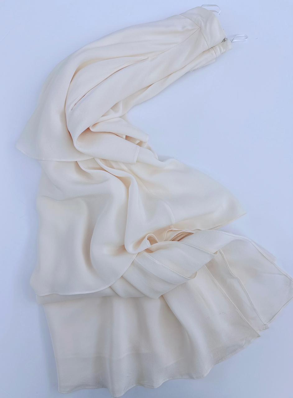 IVORY LAYERED MIDI SKIRT 40