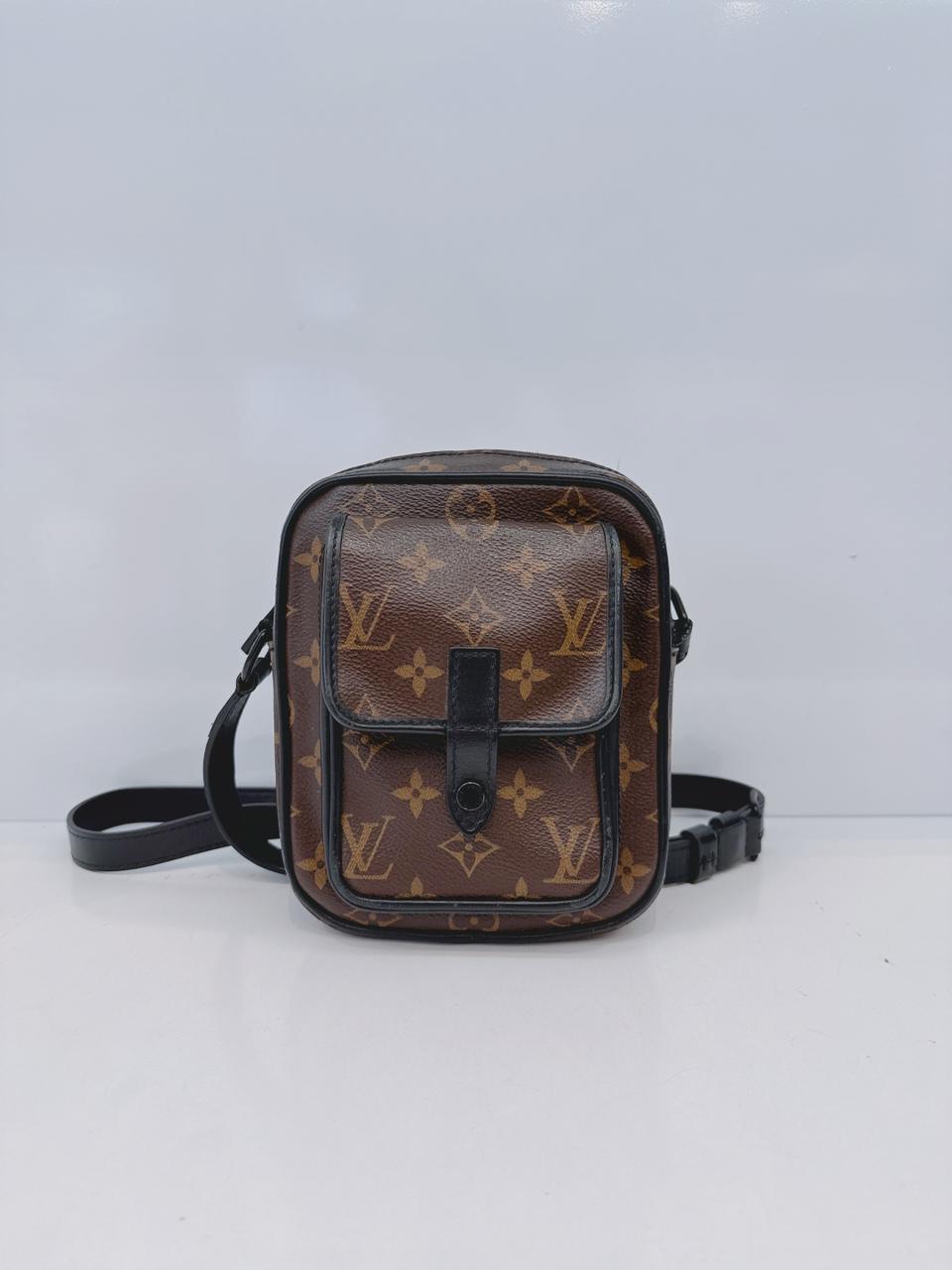 BROWN BLACK MONOGRAM MACASSAR CHRISTOPHER WEARABLE WALLET
