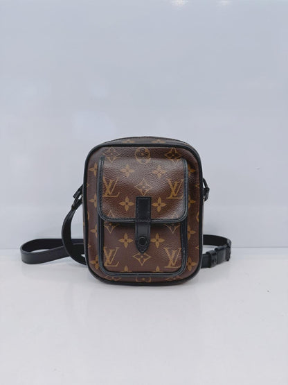 BROWN BLACK MONOGRAM MACASSAR CHRISTOPHER WEARABLE WALLET