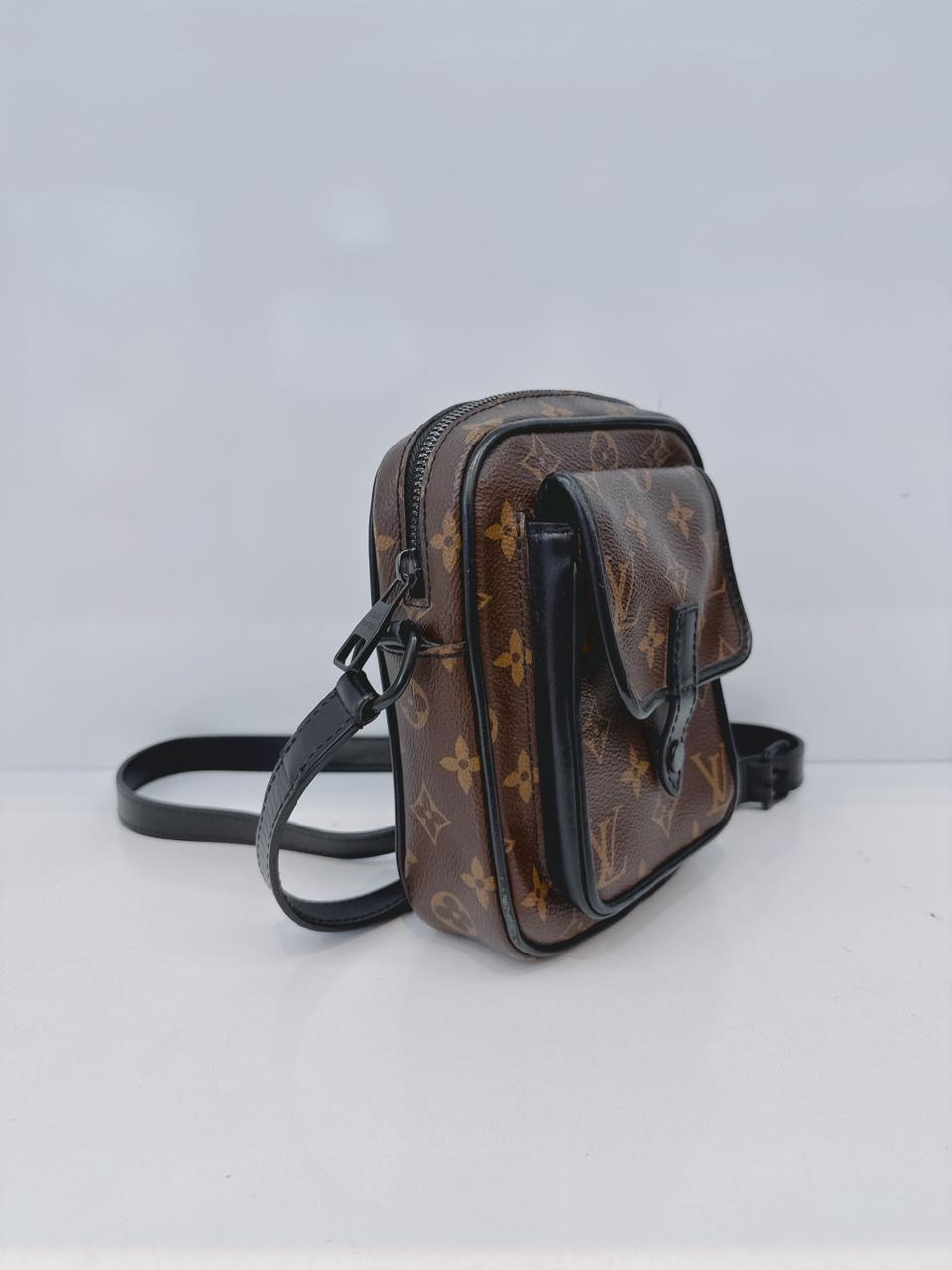 BROWN BLACK MONOGRAM MACASSAR CHRISTOPHER WEARABLE WALLET