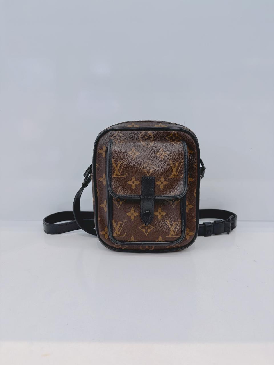 BROWN BLACK MONOGRAM MACASSAR CHRISTOPHER WEARABLE WALLET