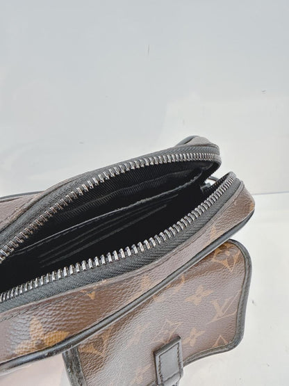 BROWN BLACK MONOGRAM MACASSAR CHRISTOPHER WEARABLE WALLET
