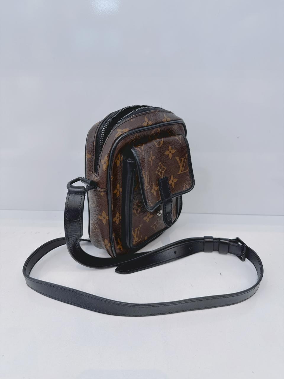 BROWN BLACK MONOGRAM MACASSAR CHRISTOPHER WEARABLE WALLET