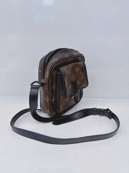 BROWN BLACK MONOGRAM MACASSAR CHRISTOPHER WEARABLE WALLET