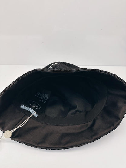 BLACK SEQUINED BUCKET HAT