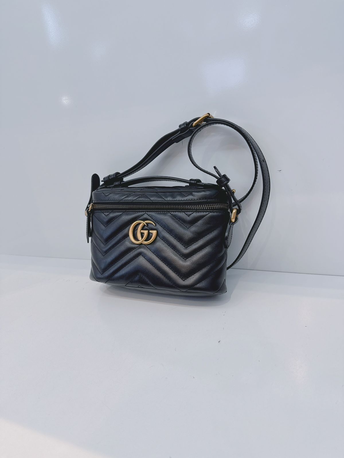 BLACK GG MARMONT MINI VANITY CASE