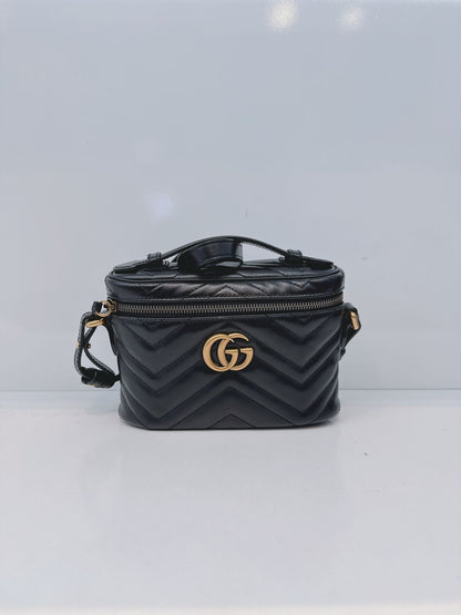 BLACK GG MARMONT MINI VANITY CASE