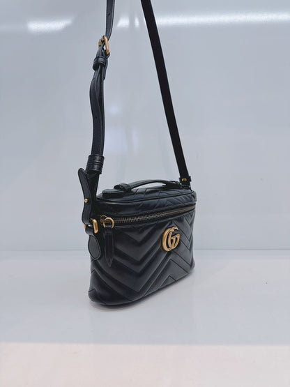 BLACK GG MARMONT MINI VANITY CASE