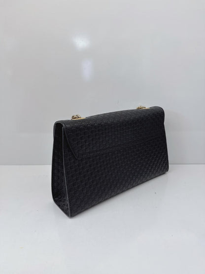BLACK MICROGUCCISSIMA LEATHER MEDIUM EMILY SHOULDE BAG