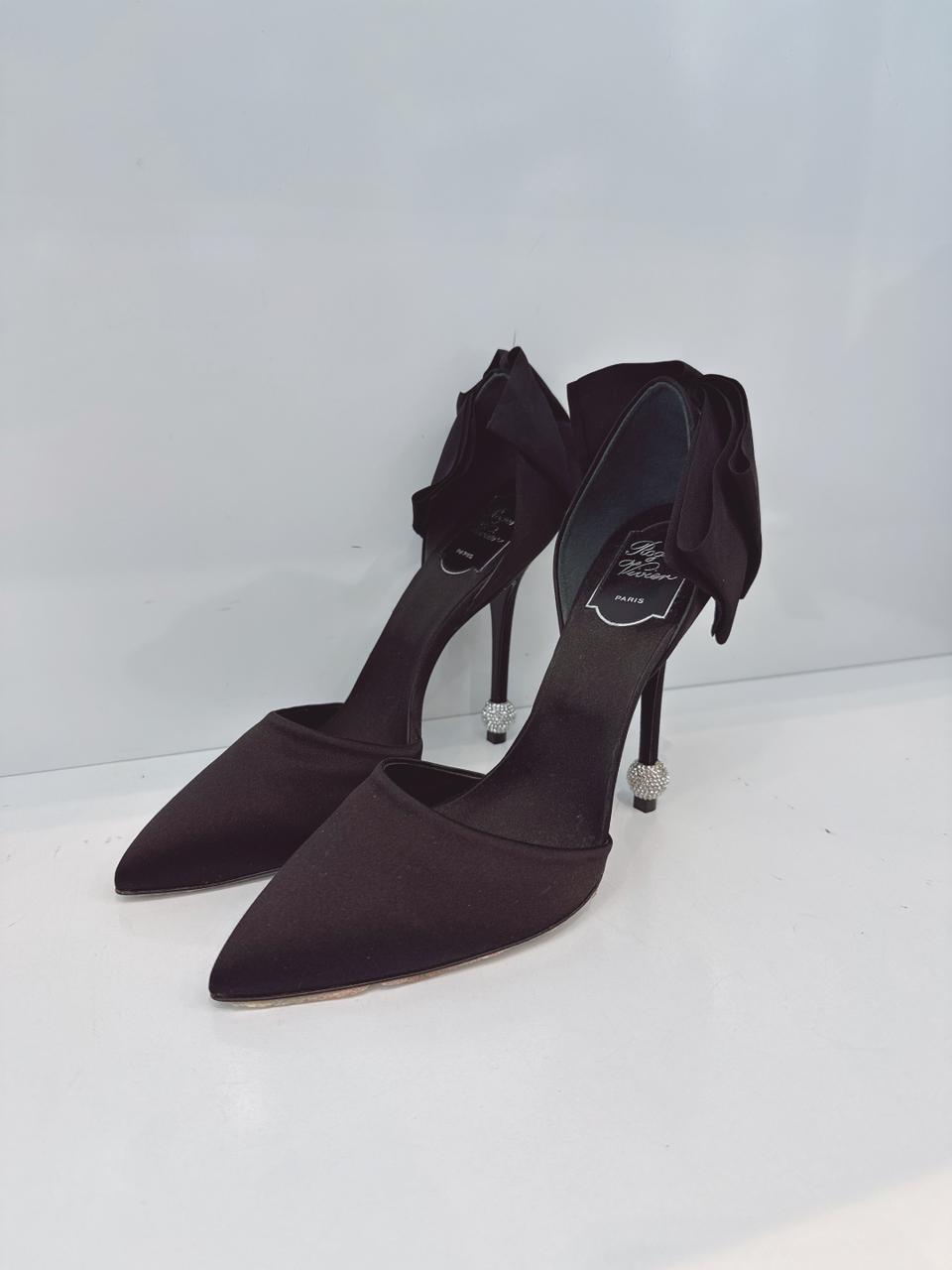 DORSAY PAPILLON BOW AND CRYSTAL-EMBELLISHED SATIN PUMPS 39