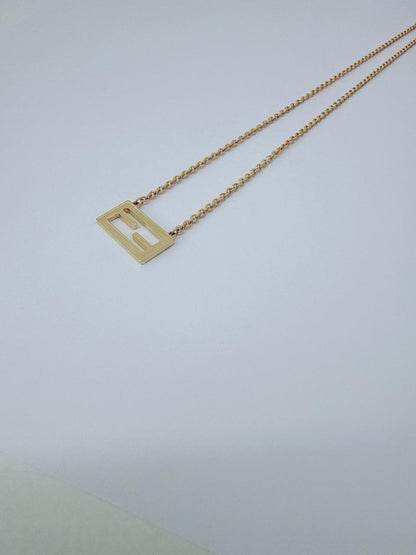 GOLD TONE PLATED METAL UNIFORM BAGUETTE NECKLACE