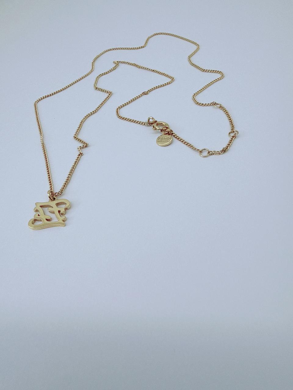 KARLIGRAPHY FF GOLD TONE PLEATED NECKLACE
