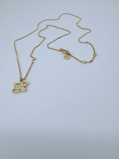 KARLIGRAPHY FF GOLD TONE PLEATED NECKLACE