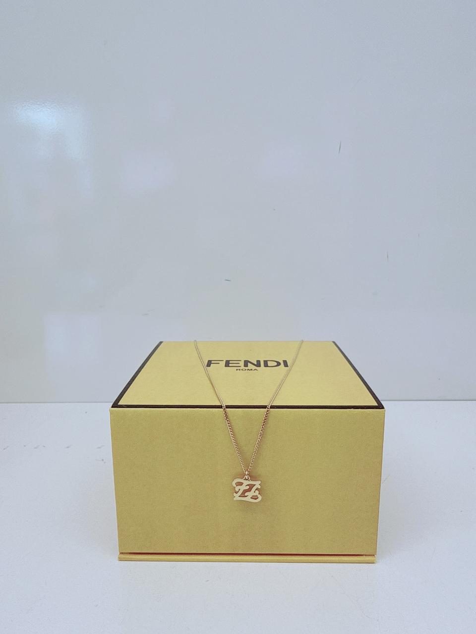 KARLIGRAPHY FF GOLD TONE PLEATED NECKLACE