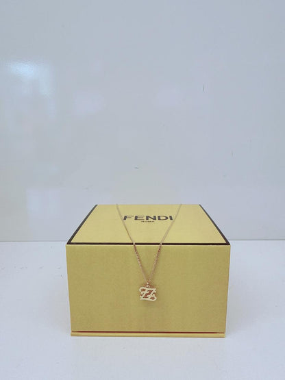 KARLIGRAPHY FF GOLD TONE PLEATED NECKLACE