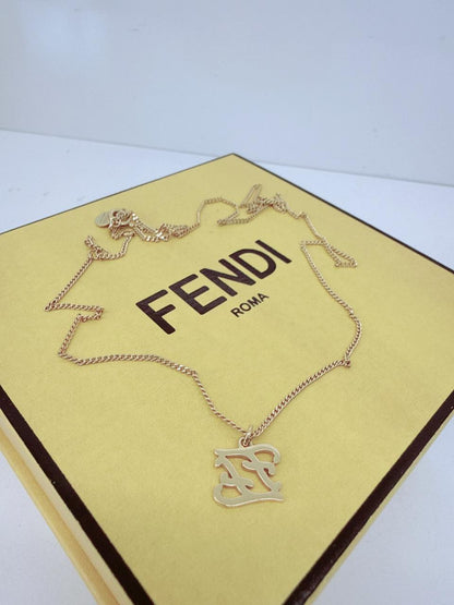 KARLIGRAPHY FF GOLD TONE PLEATED NECKLACE