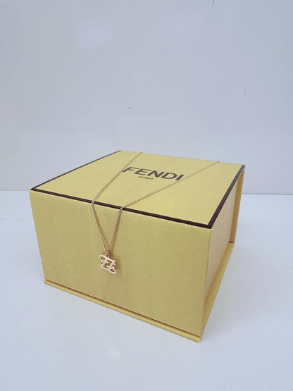KARLIGRAPHY FF GOLD TONE PLEATED NECKLACE