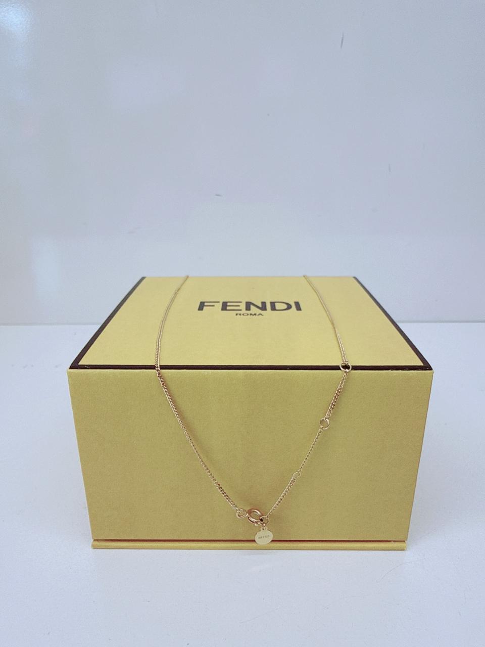 KARLIGRAPHY FF GOLD TONE PLEATED NECKLACE