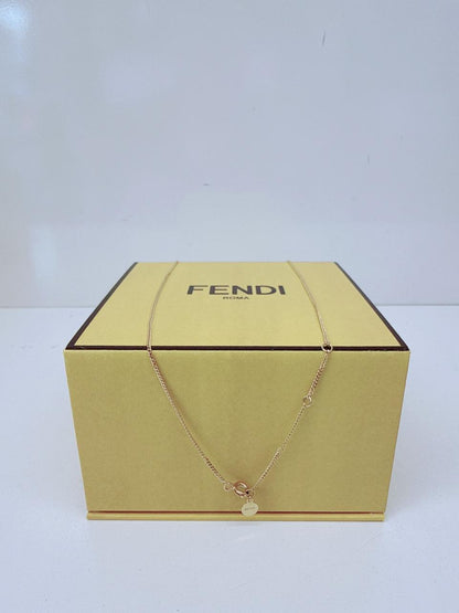 KARLIGRAPHY FF GOLD TONE PLEATED NECKLACE