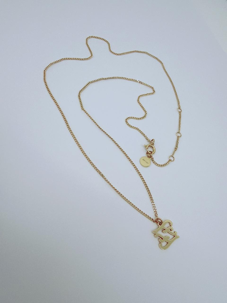 KARLIGRAPHY FF GOLD TONE PLEATED NECKLACE