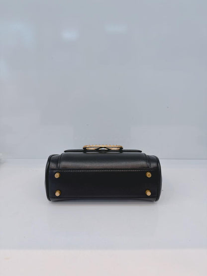 BLACK LEATHER SMALL ROCKSTUD ALCOVE BAG