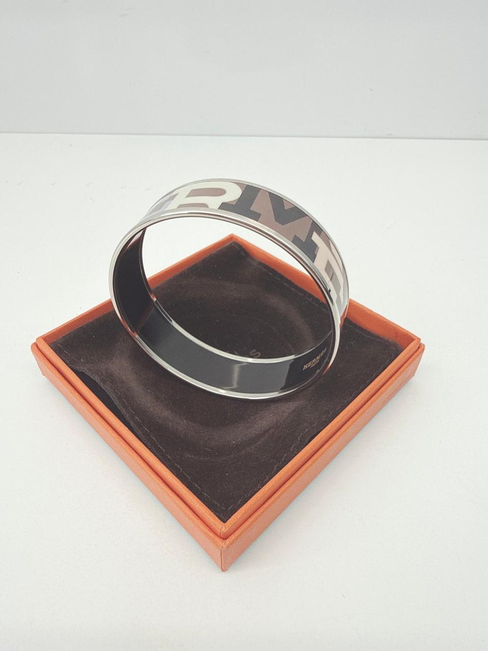 MULTICOLOR PRINTED ENAMEL WIDE BANGLE BRACELET PHW