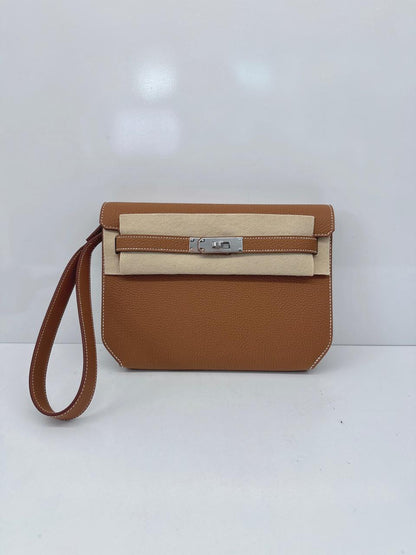 GOLD TOGO LEATHER KELLY DEPECHES 25 PALLADIUM HARDWARE