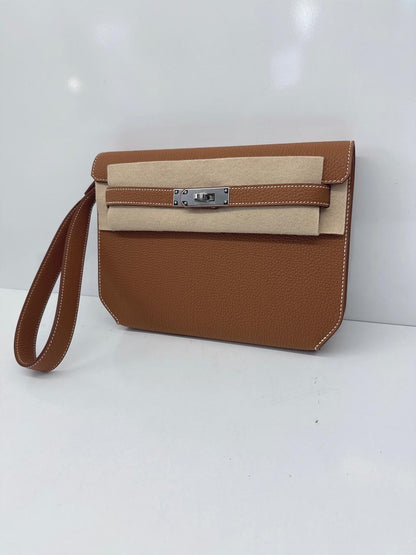 GOLD TOGO LEATHER KELLY DEPECHES 25 PALLADIUM HARDWARE