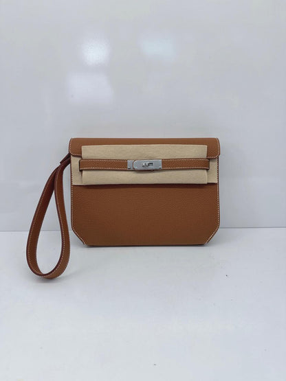 GOLD TOGO LEATHER KELLY DEPECHES 25 PALLADIUM HARDWARE