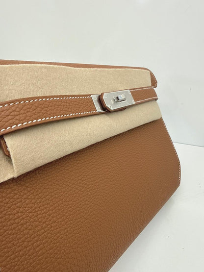 GOLD TOGO LEATHER KELLY DEPECHES 25 PALLADIUM HARDWARE