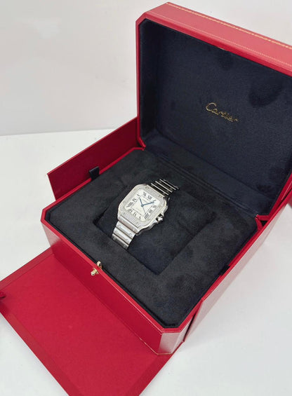 SANTOS DE CARTIER DIAMOND WATCH W4SA0005 MEDIUM MODEL