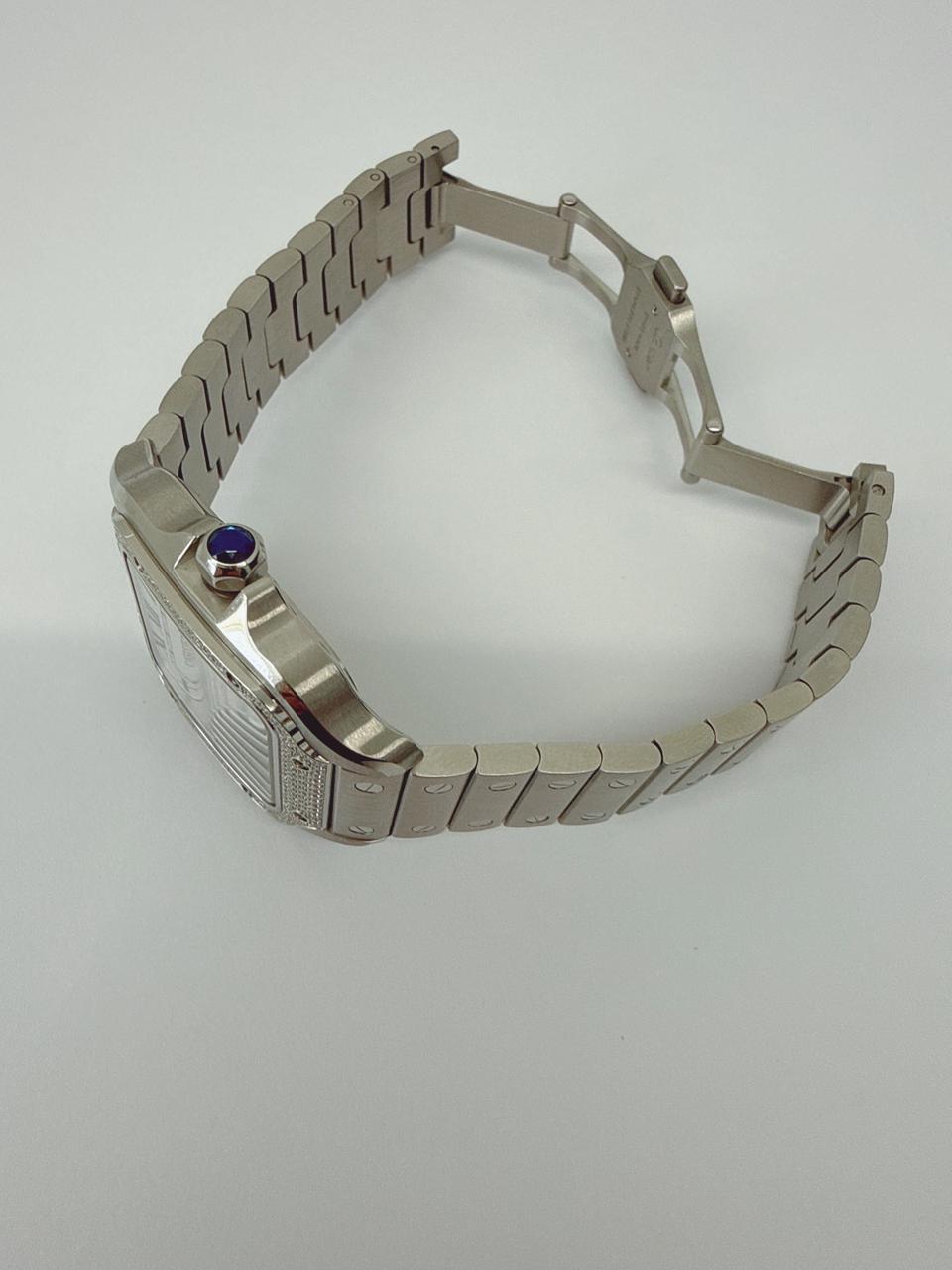 SANTOS DE CARTIER DIAMOND WATCH W4SA0005 MEDIUM MODEL