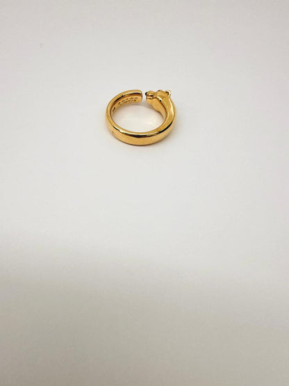 YELLOW GOLD TSAVORITE GARNET ONYX PANTHERE DE CARTIER RING SMALL MODEL