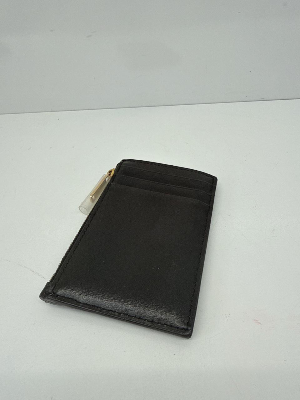 BLACK SHINY CALFSKIN ZIPPED TRIOMPHE CARD HOLDER