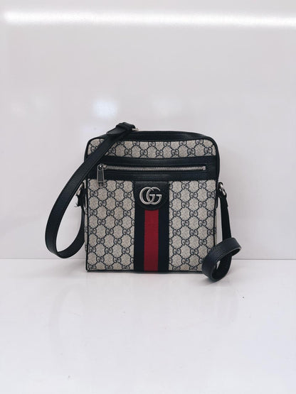 BLUE BEIGE OPHIDIA GG SMALL MESSENGER BAG