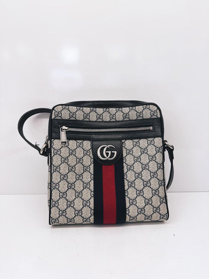 BLUE BEIGE OPHIDIA GG SMALL MESSENGER BAG