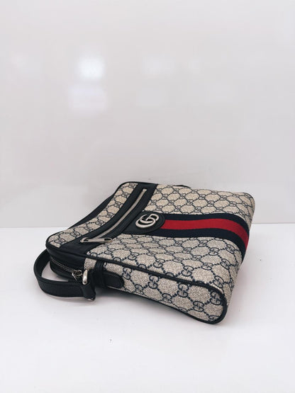 BLUE BEIGE OPHIDIA GG SMALL MESSENGER BAG