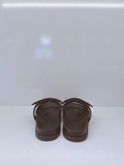 MARRON EBENE SUEDE GOATSKIN LEATHER CHYPRE SANDALS 39.5