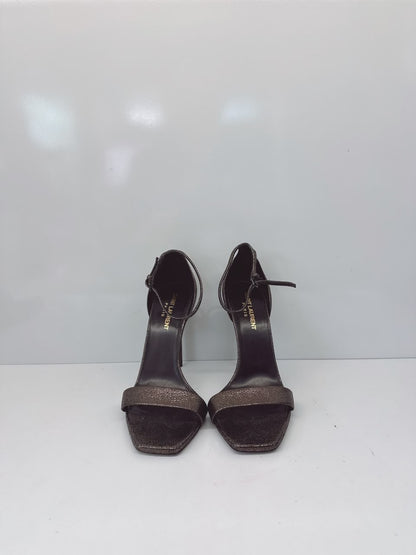 METALLIC BRONZE GUNMETAL FINISH AMBER 105 SANDALS 37