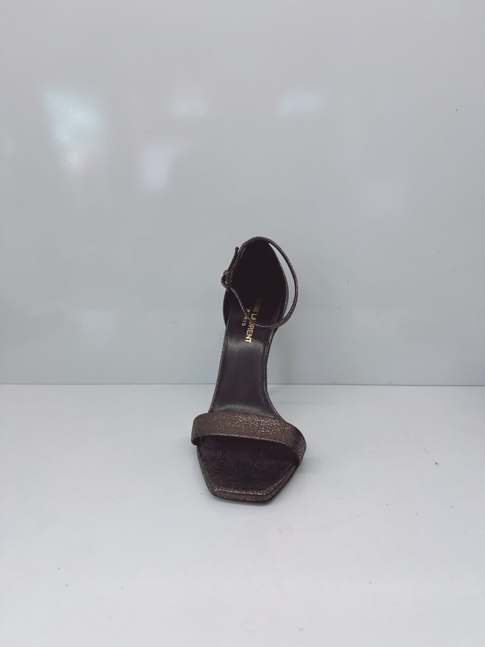 METALLIC BRONZE GUNMETAL FINISH AMBER 105 SANDALS 37