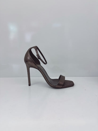 METALLIC BRONZE GUNMETAL FINISH AMBER 105 SANDALS 37
