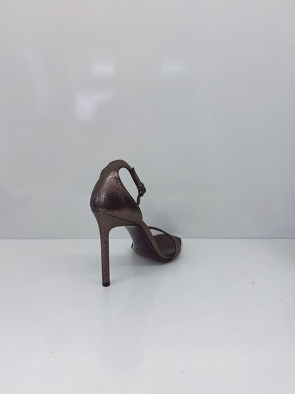 METALLIC BRONZE GUNMETAL FINISH AMBER 105 SANDALS 37