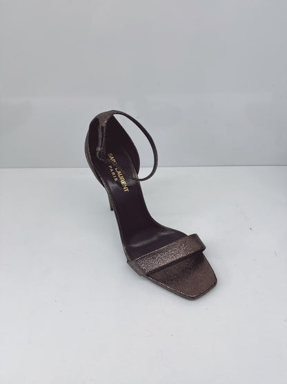 METALLIC BRONZE GUNMETAL FINISH AMBER 105 SANDALS 37